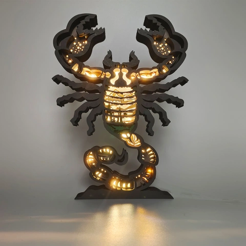 Wooden Scorpion Night Light Decoration